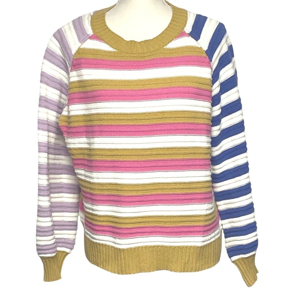 Hem & Thread‎ Colorblock Striped Knit Sweater Women's Large